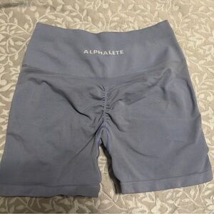 Alphalete Women's High-Waist Scrunch Bike Shorts — Dusty Blue